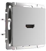 Розетка HDMI без рамки Werkel 1-м. серебряный глянцевый картинка